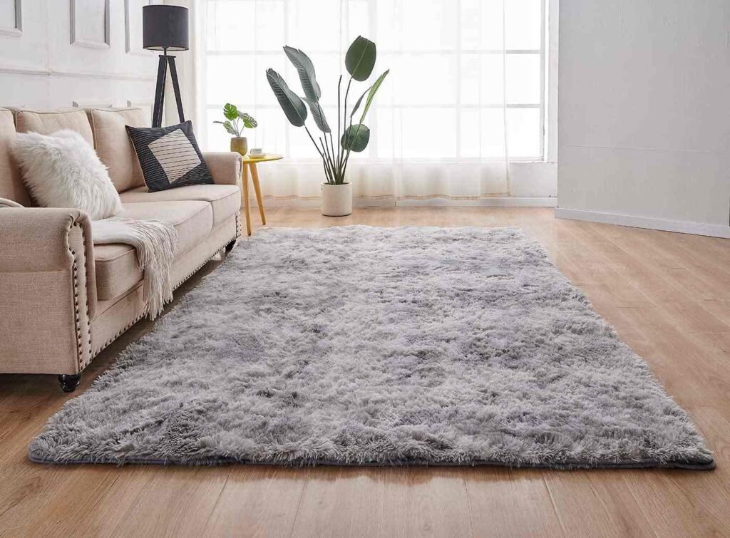 Grey Fluffy carpet